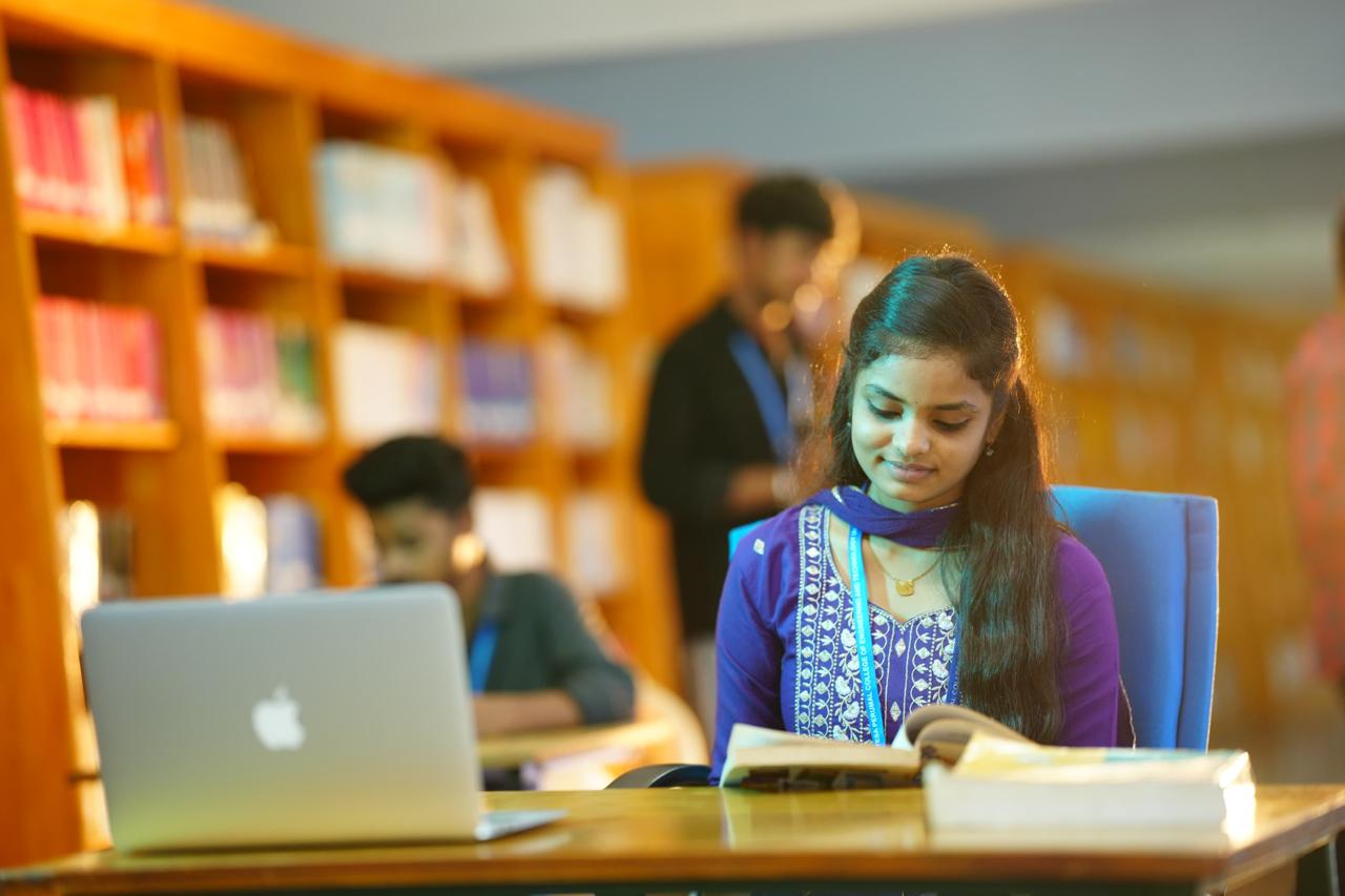 Students studying in the SVPCET library